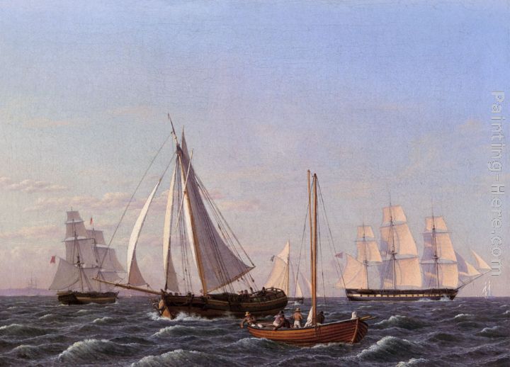 Sailing Ships painting - Christoffer Wilhelm Eckersberg Sailing Ships art painting